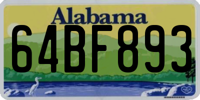 AL license plate 64BF893