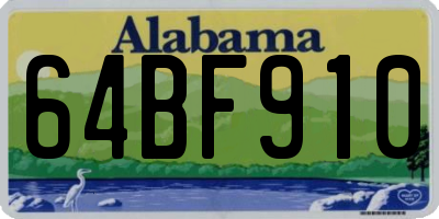 AL license plate 64BF910