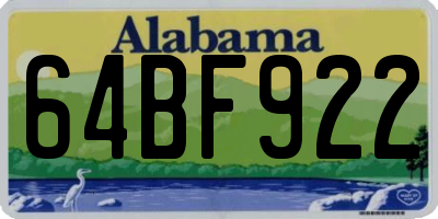 AL license plate 64BF922