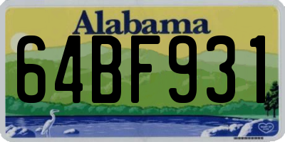 AL license plate 64BF931
