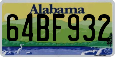AL license plate 64BF932