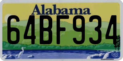 AL license plate 64BF934