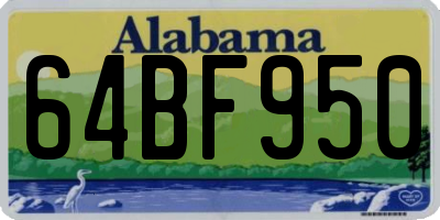 AL license plate 64BF950