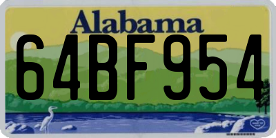 AL license plate 64BF954