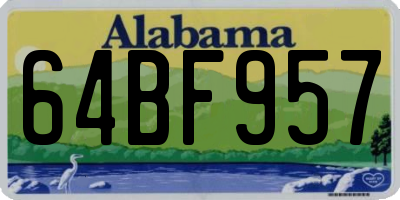 AL license plate 64BF957
