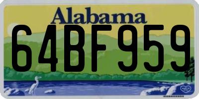 AL license plate 64BF959