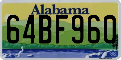 AL license plate 64BF960