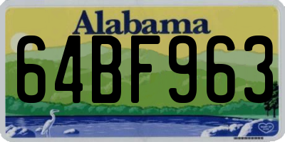 AL license plate 64BF963