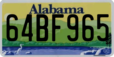 AL license plate 64BF965
