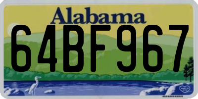 AL license plate 64BF967