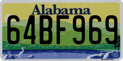 AL license plate 64BF969