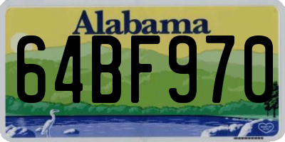 AL license plate 64BF970