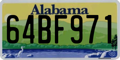 AL license plate 64BF971