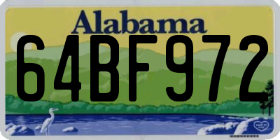 AL license plate 64BF972