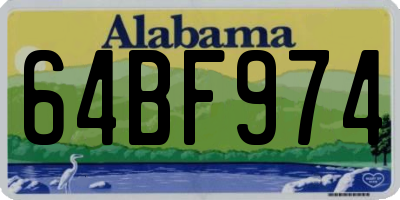 AL license plate 64BF974