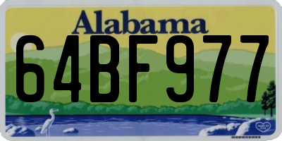 AL license plate 64BF977