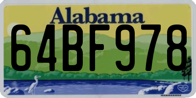 AL license plate 64BF978