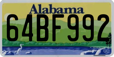 AL license plate 64BF992