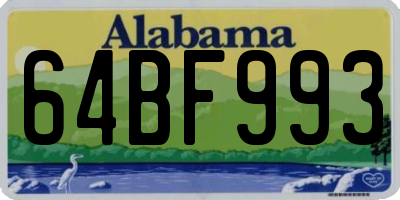 AL license plate 64BF993