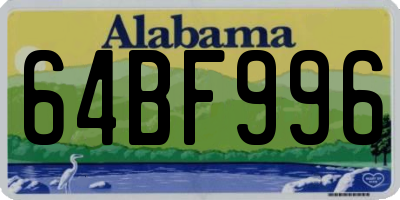 AL license plate 64BF996