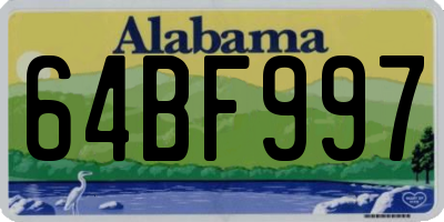 AL license plate 64BF997