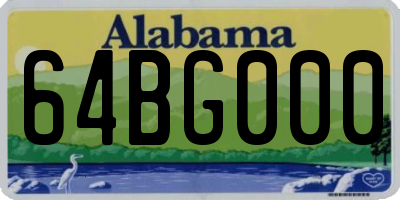 AL license plate 64BG000