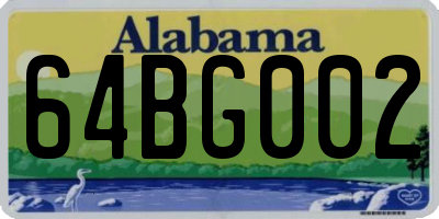 AL license plate 64BG002