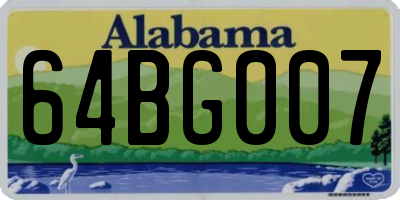 AL license plate 64BG007