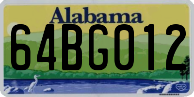 AL license plate 64BG012