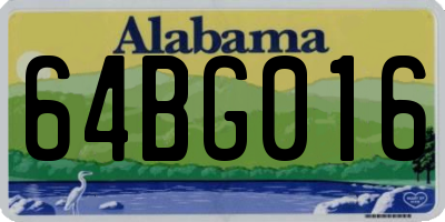AL license plate 64BG016