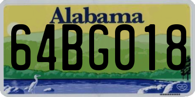 AL license plate 64BG018