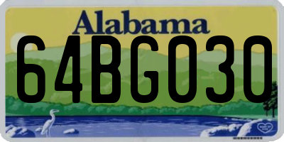 AL license plate 64BG030