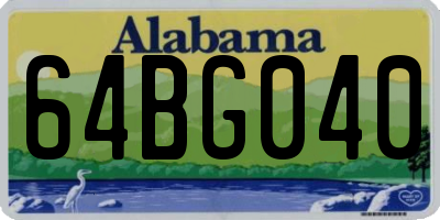 AL license plate 64BG040