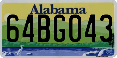 AL license plate 64BG043