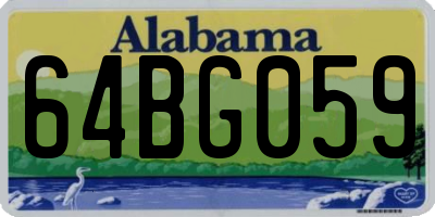 AL license plate 64BG059