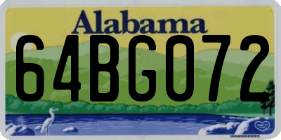 AL license plate 64BG072