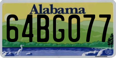 AL license plate 64BG077