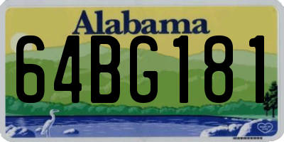 AL license plate 64BG181