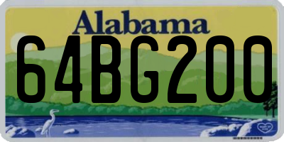 AL license plate 64BG200
