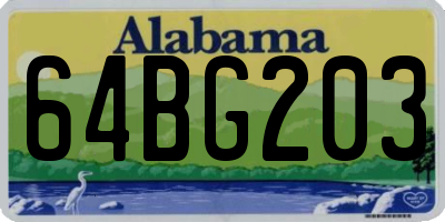 AL license plate 64BG203