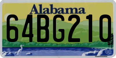 AL license plate 64BG210