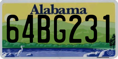 AL license plate 64BG231