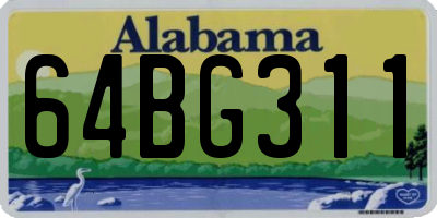 AL license plate 64BG311
