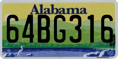 AL license plate 64BG316