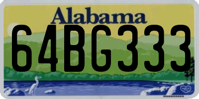 AL license plate 64BG333