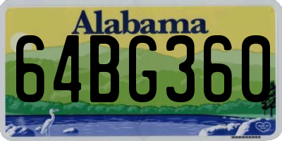 AL license plate 64BG360