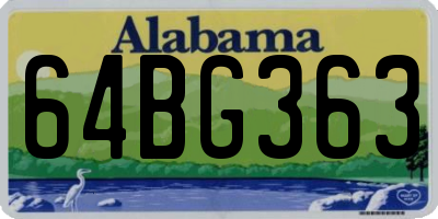 AL license plate 64BG363