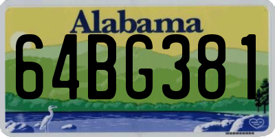 AL license plate 64BG381