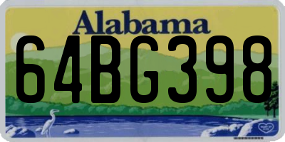 AL license plate 64BG398