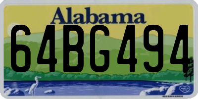 AL license plate 64BG494